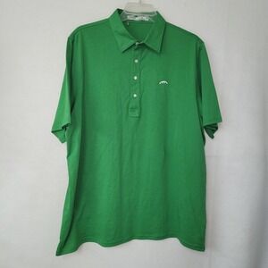 Criquet Polo Shirt Mens 2XL XXL Green Short Sleeve Cotton Casual Golf Sport Logo
